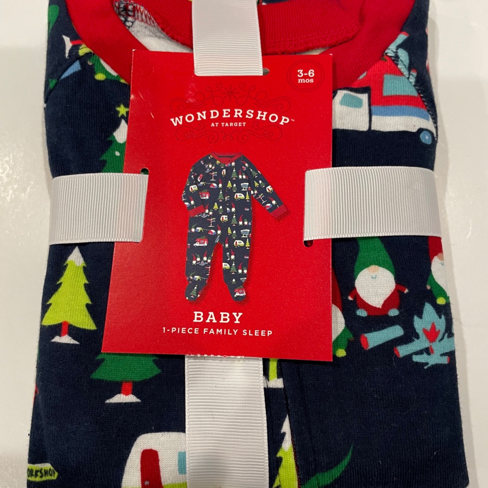 NEW! Wondershop Baby holiday gnome flannel matching family footed pajama - Picture 6 of 7
